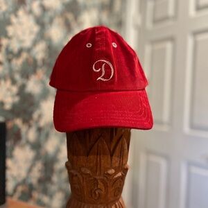Vintage Remake Red Embroidered “D” Corduroy Drakes London Hat